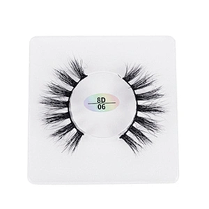 Wholesale 8D mink hair false eyelashes square  box slender thick eyelashes flat mink false eyelashes