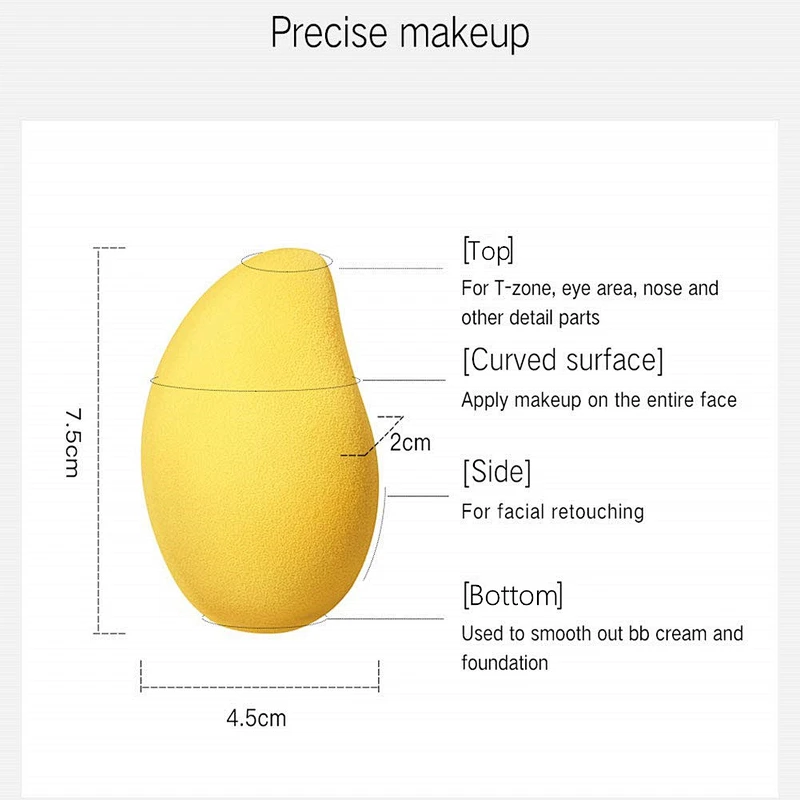 Latex Free  Mango power puff  Foundation Soft Beauty Blending Puff Makeup Sponge