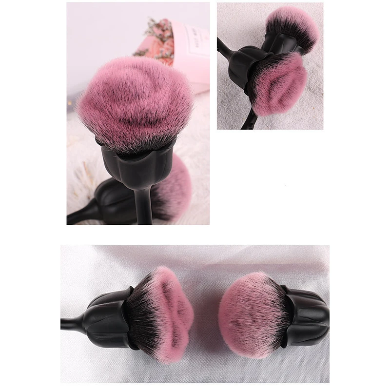 Powder blush brush rose shape single makeup brush private logo makeup brush