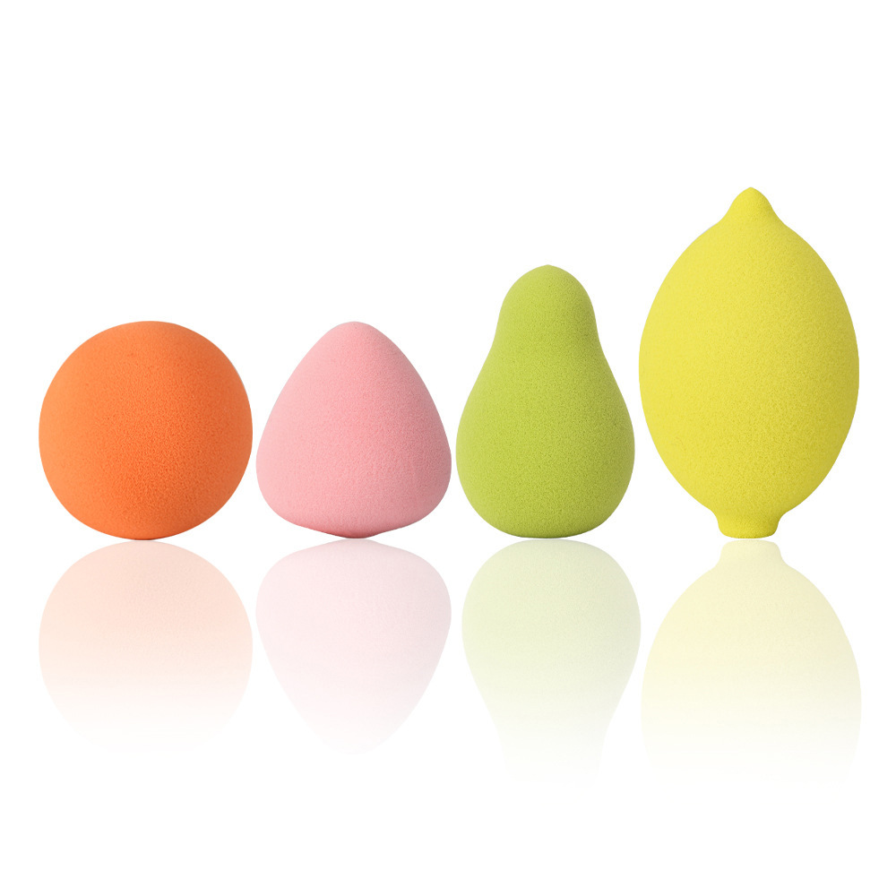 Latex free Soft blender beauty lemon strawberry avocado orange fruit shape make up powder puff private label makeup sponge