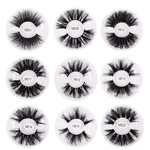 Wholesale price 25mm mink eyelashes pure handmade European and American hot sale 25mm mink hair eyelashes