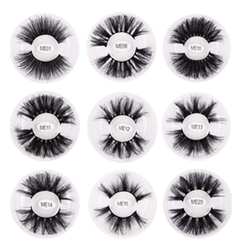 Wholesale price 25mm mink eyelashes pure handmade European and American hot sale 25mm mink hair eyelashes