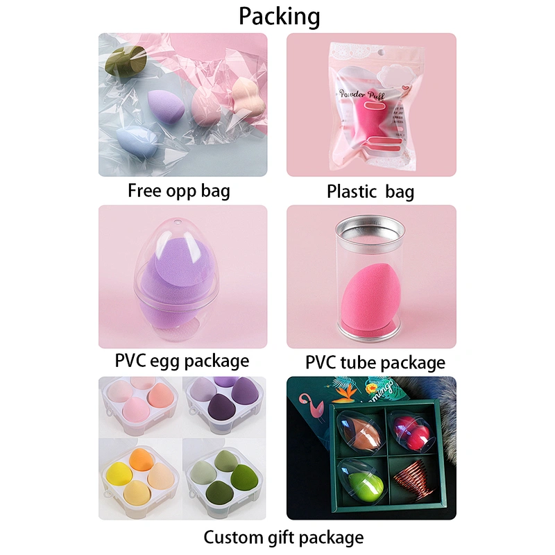 Private label blender beauty custom packaging vegan make up cosmetic puff latex free makeup sponge