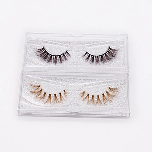 Factory price false eyelashes soft color cos eyelashes 9D dazzle colorful mink false eyelashes