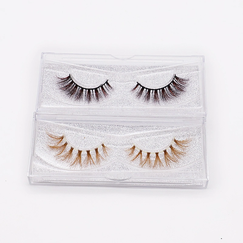 Factory price false eyelashes soft color cos eyelashes 9D dazzle colorful mink false eyelashes