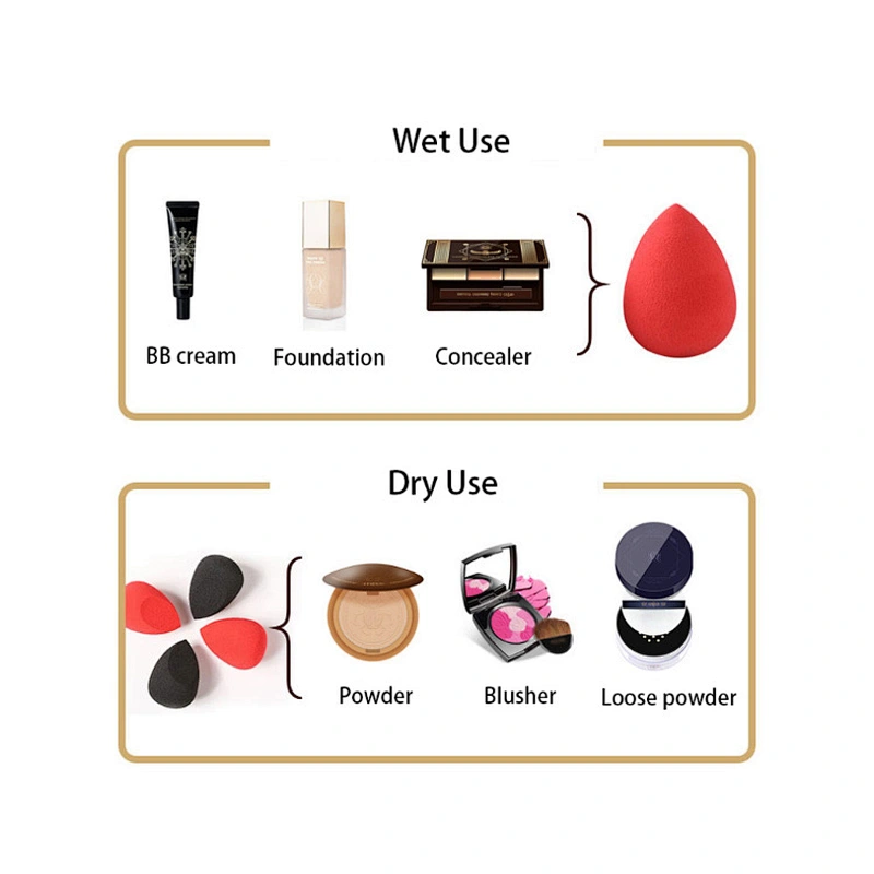 Factory wholesale microfiber makeup sponge set latex free black make up blender beauty sponge