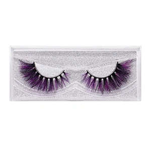 Factory price false eyelashes soft color cos eyelashes 9D dazzle colorful mink false eyelashes