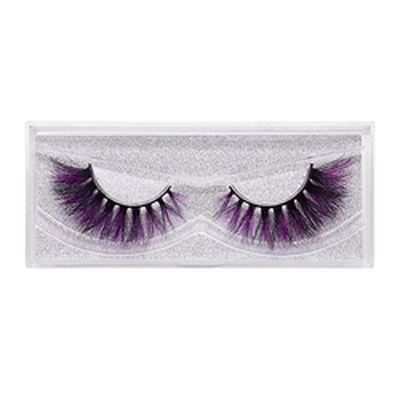 Factory price false eyelashes soft color cos eyelashes 9D dazzle colorful mink false eyelashes