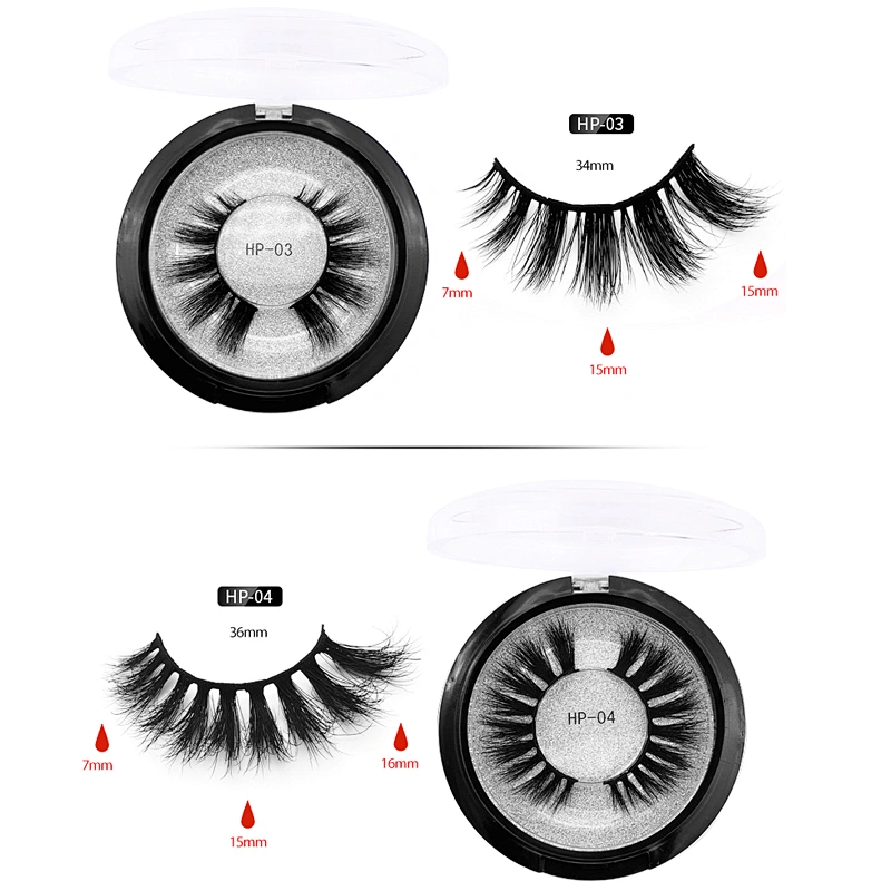 Factory price 3D mink false eyelashes round box packaging thick exaggerated false eyelashes
