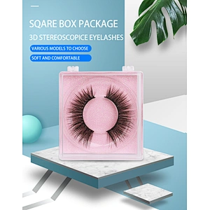 False eyelashes square box oem custom false eyelashes natural handmade faux mink false eyelashes