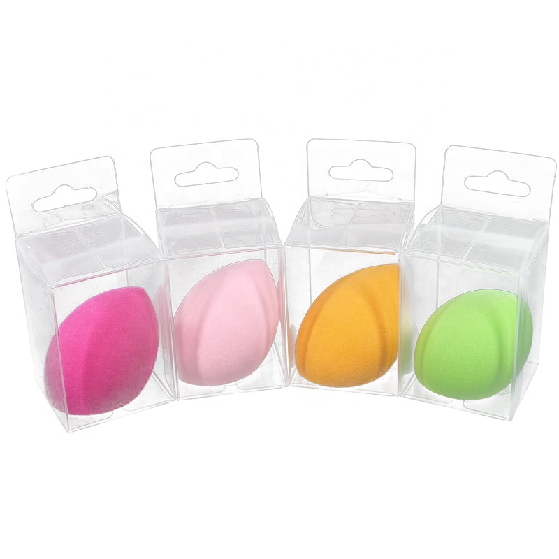Custom Logo Beauty Sponge Private Label Low MOQ Costom PVC Package Box Latex Free Soft Makeup Sponge