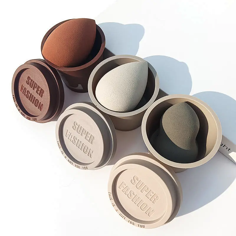 beauty  cosmetic blender customize make up sponge private label latex free coffee cup makeup sponge