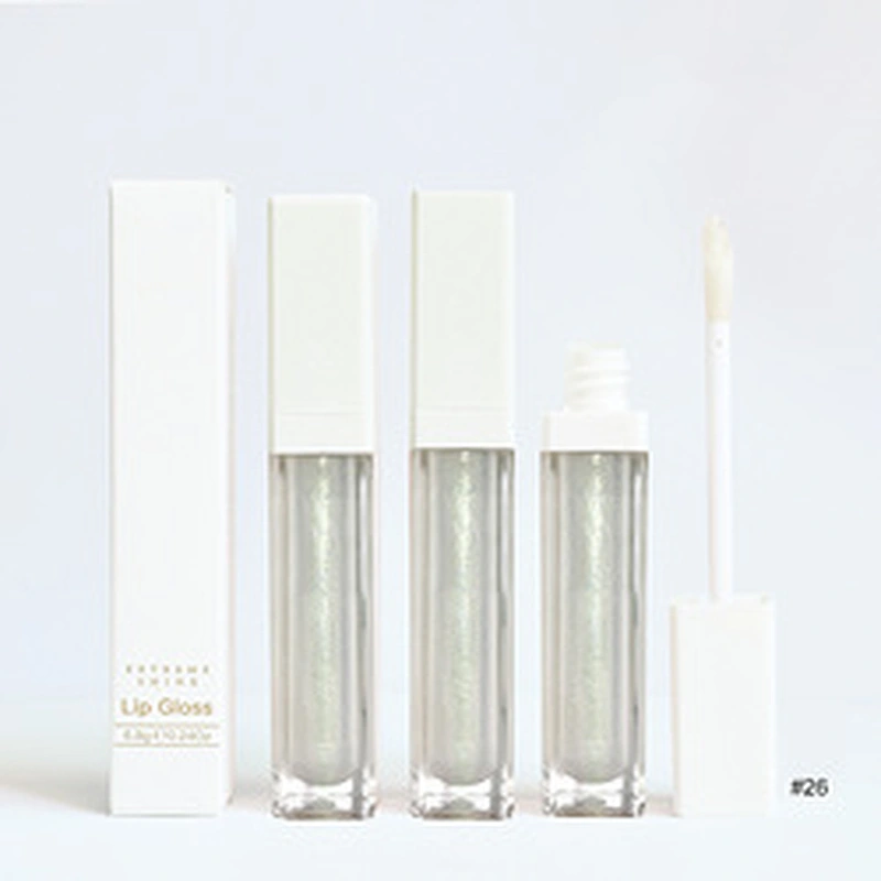 No brand cosmetic private label vegan high pigment glossy shiny customized your own label  12 colors glitter lipgloss