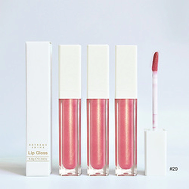No brand cosmetic private label vegan high pigment glossy shiny customized your own label  12 colors glitter lipgloss