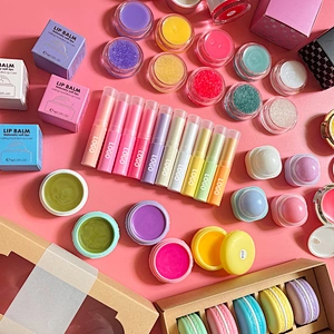 Private label customize logo vegan lip balm moisturizing pink lip balm