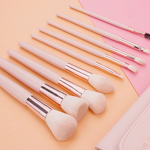9pcs pink makeup brush set with bag private label make up tool makeup brushes