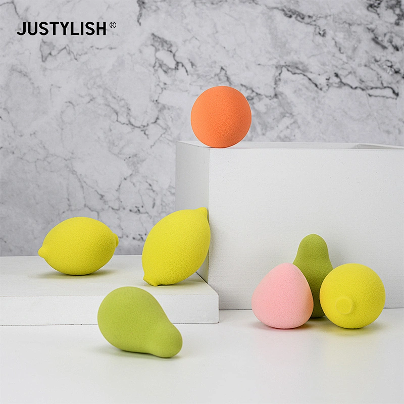 Non-latex cosmetic Sponge New Round Shape Makeup Sponge With Avocado Lemon Shape
