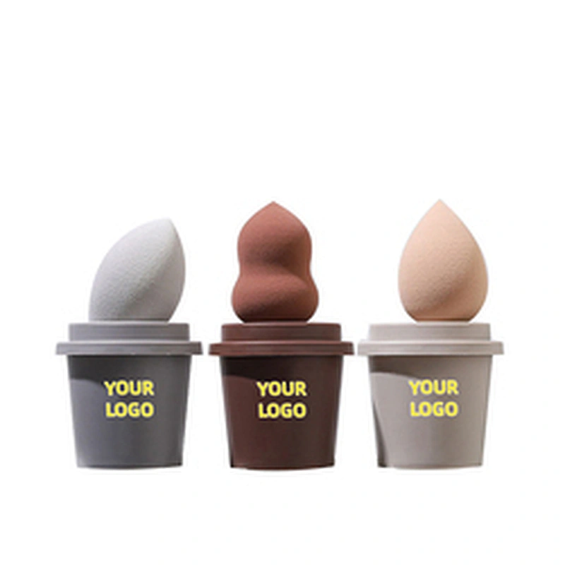 beauty egg cosmetic blender customize make up sponge private label latex free makeup sponge  coffee cup makeup sponge