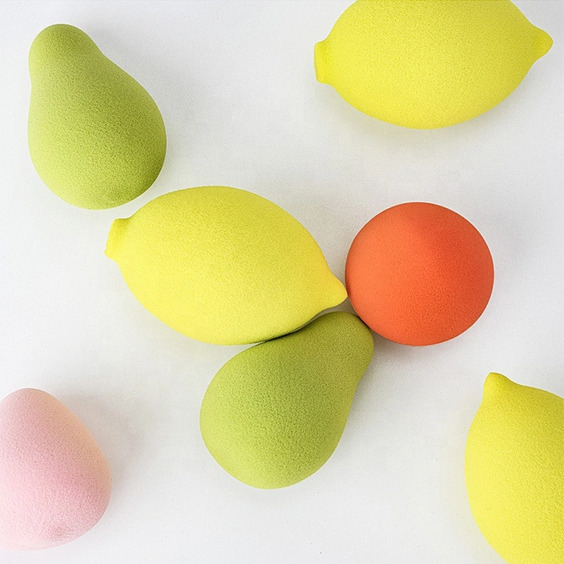 Non-latex cosmetic Sponge New Round Shape Makeup Sponge With Avocado Lemon Shape