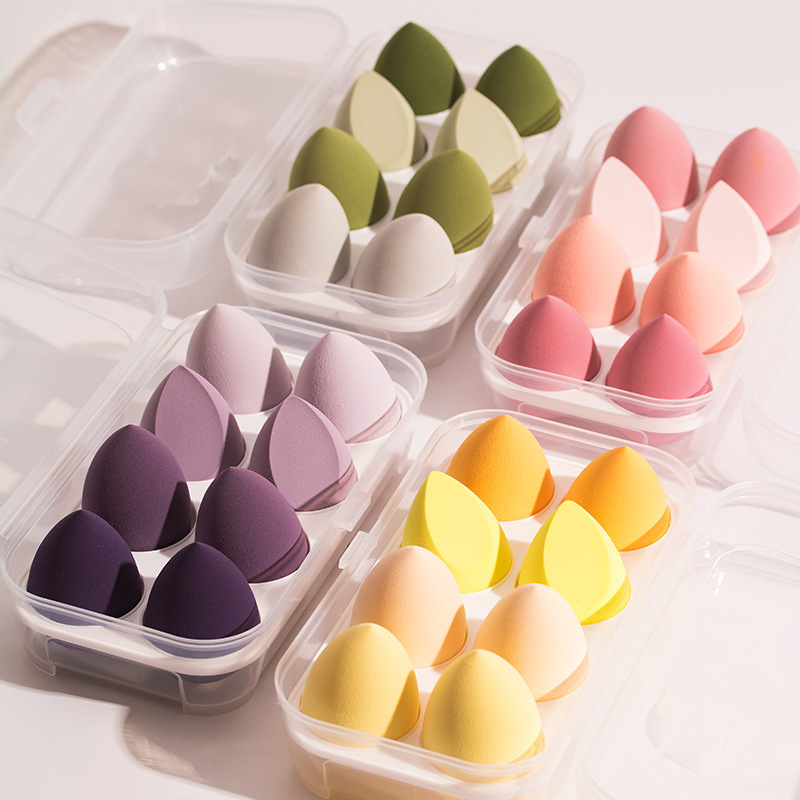 8pcs Kit Cosmetics Tools Powder Foundation Blender With Sponge Case Beauty Makeup Sponge Box