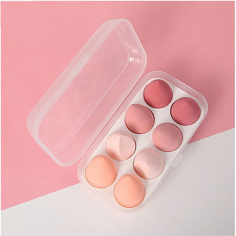 8pcs Kit Cosmetics Tools Powder Foundation Blender With Sponge Case Beauty Makeup Sponge Box