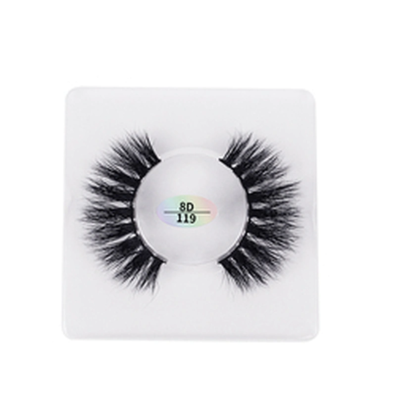 8D mink hair false eyelashes square  box slender thick eyelashes best seller mink false eyelashes