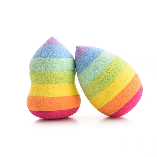 Rainbow sponge low moq super flexible colorful  good quality sponge makeup blender