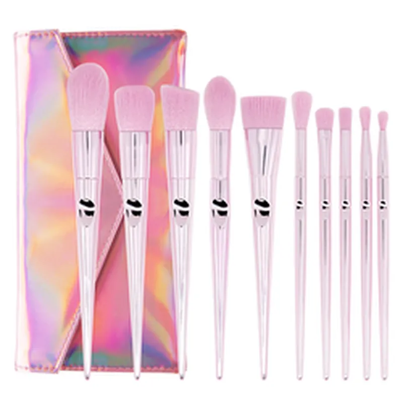 Factory price 10pcs Vegan rose gold Professional Logo Custom Makeup Brush Set Private Label
