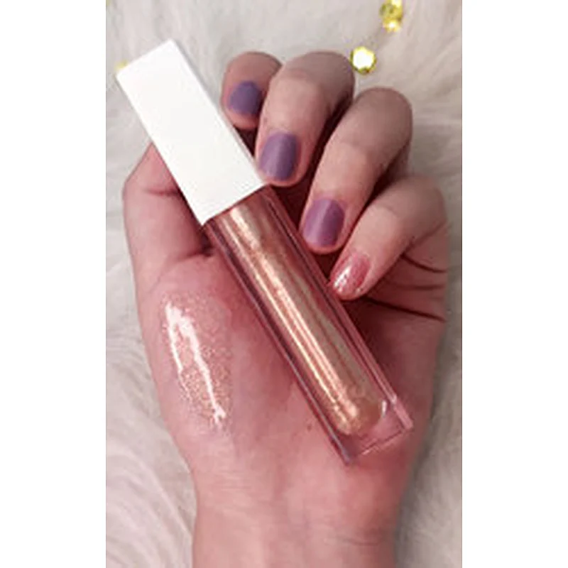 No brand cosmetic private label vegan high pigment glossy shiny customized your own label  12 colors glitter lipgloss