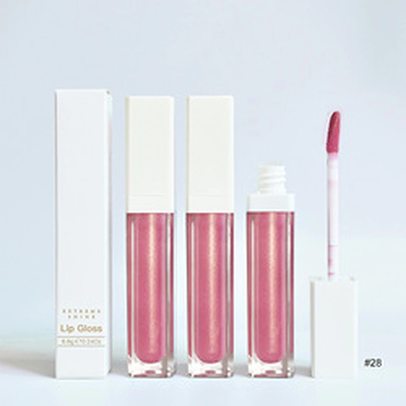 No brand cosmetic private label vegan high pigment glossy shiny customized your own label  12 colors glitter lipgloss