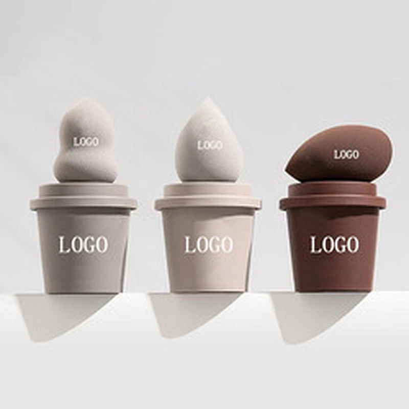 beauty  cosmetic blender customize make up sponge private label latex free coffee cup makeup sponge