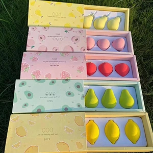 Friute Makeup Sponge Set Non-latex Powder Strawberry peach pear lemon avocado Makeup sponge Puff