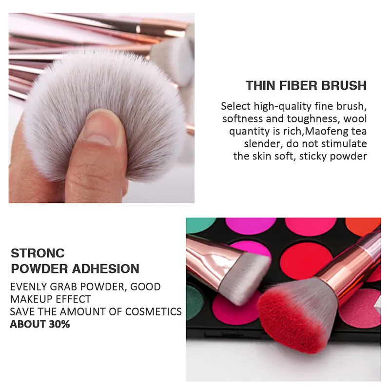 Wholesale rose gold 10pcs Private Label Vegan Makeup Brush Set Professional