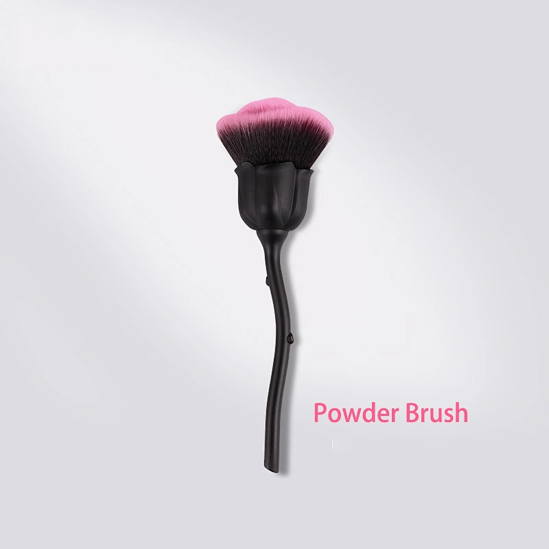 Powder blush brush rose shape single makeup brush private logo makeup brush