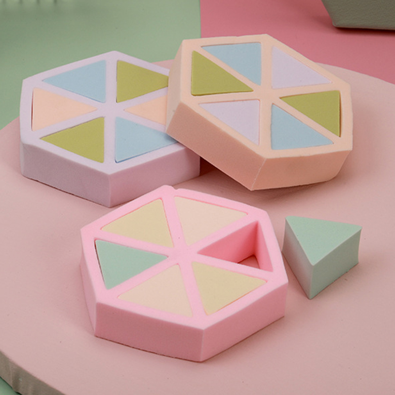 Triangle Multiple Colors Beauty Sponge Set Blender Beauty Non-latex Flower Shape Makeup Sponge Powder Puff