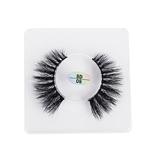 Wholesale 8D mink hair false eyelashes square  box slender thick eyelashes flat mink false eyelashes