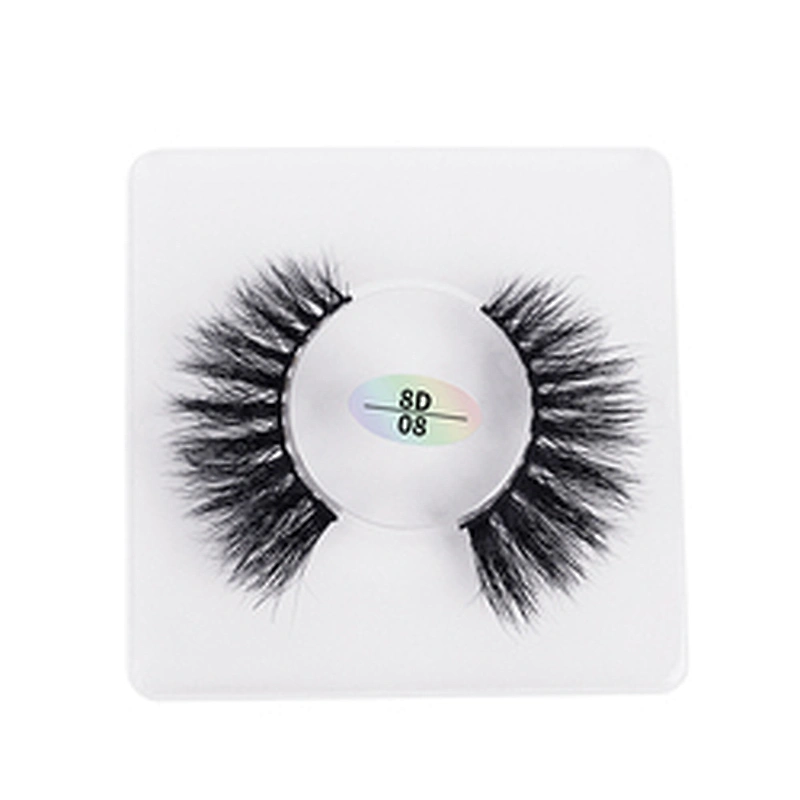 Wholesale 8D mink hair false eyelashes square  box slender thick eyelashes flat mink false eyelashes