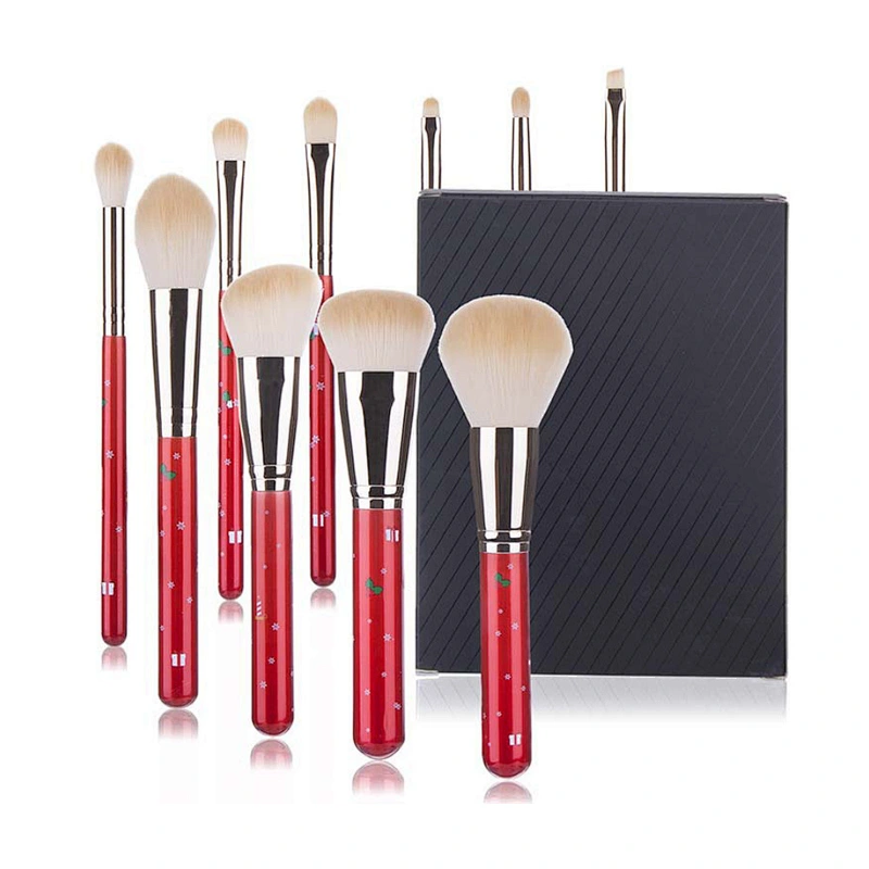 Christmas Red Hair Vegan Private label Makeup Brush Set Professional