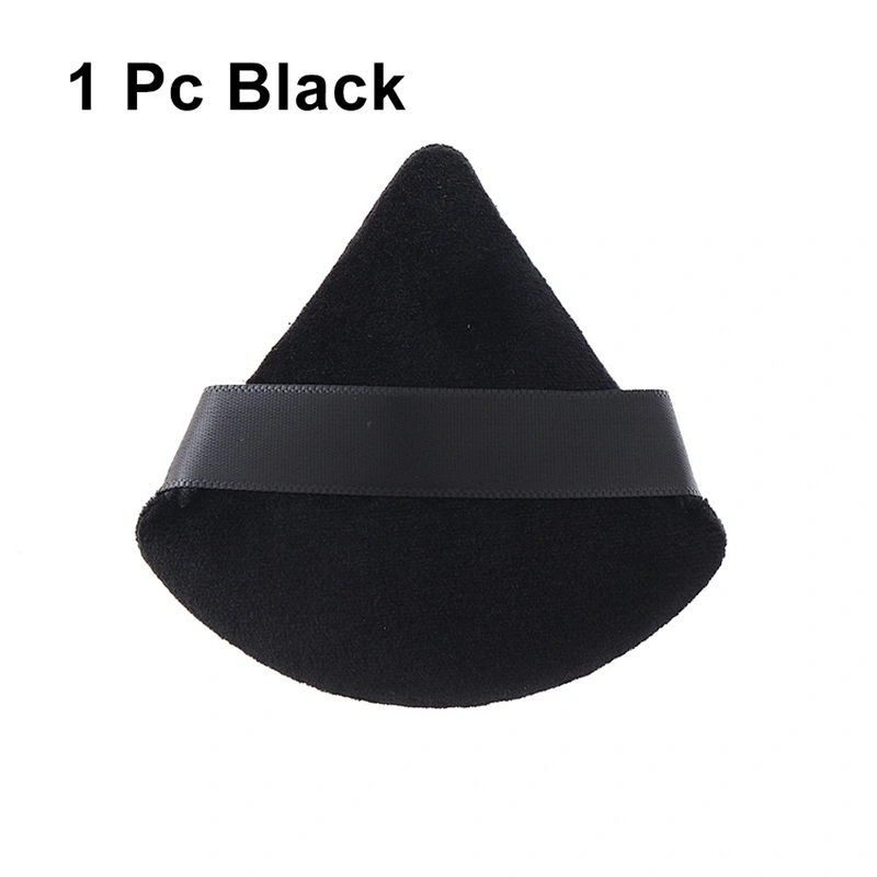 2022 Amazon Supply Beauty Custom Remover Foam Triangle Cosmetic Makeup Black Cotton Sponge Powder Puff Set With Logo