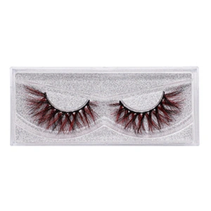 Factory price false eyelashes soft color cos eyelashes 9D dazzle colorful mink false eyelashes
