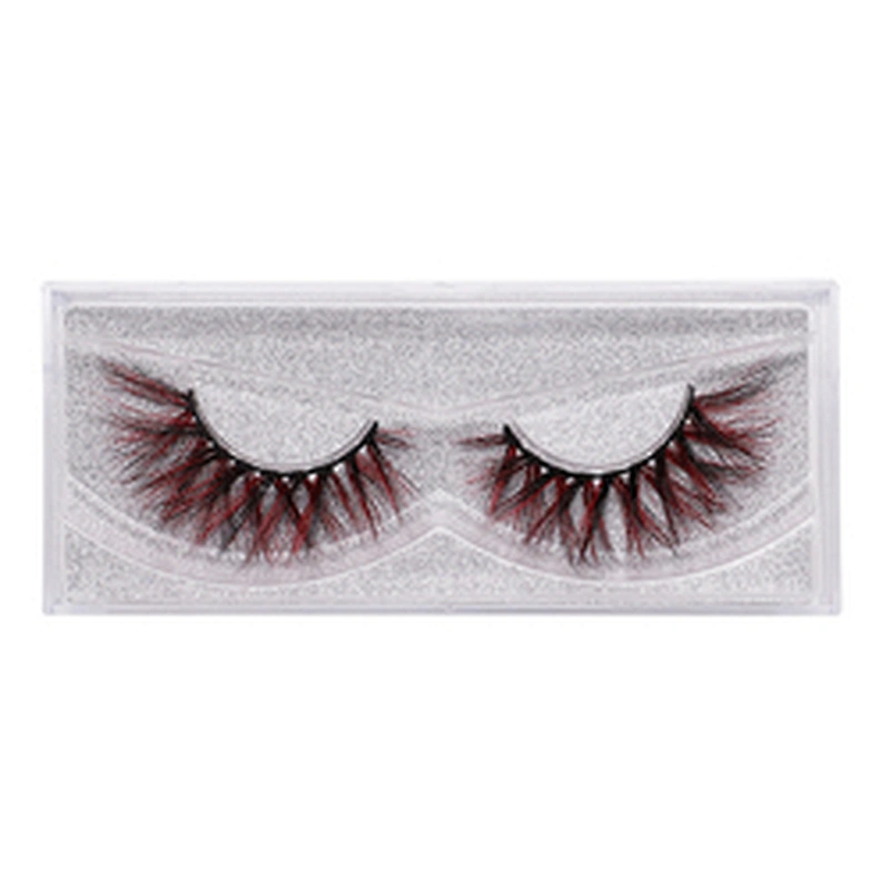 Factory price false eyelashes soft color cos eyelashes 9D dazzle colorful mink false eyelashes