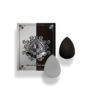 Factory wholesale microfiber makeup sponge set latex free black make up blender beauty sponge