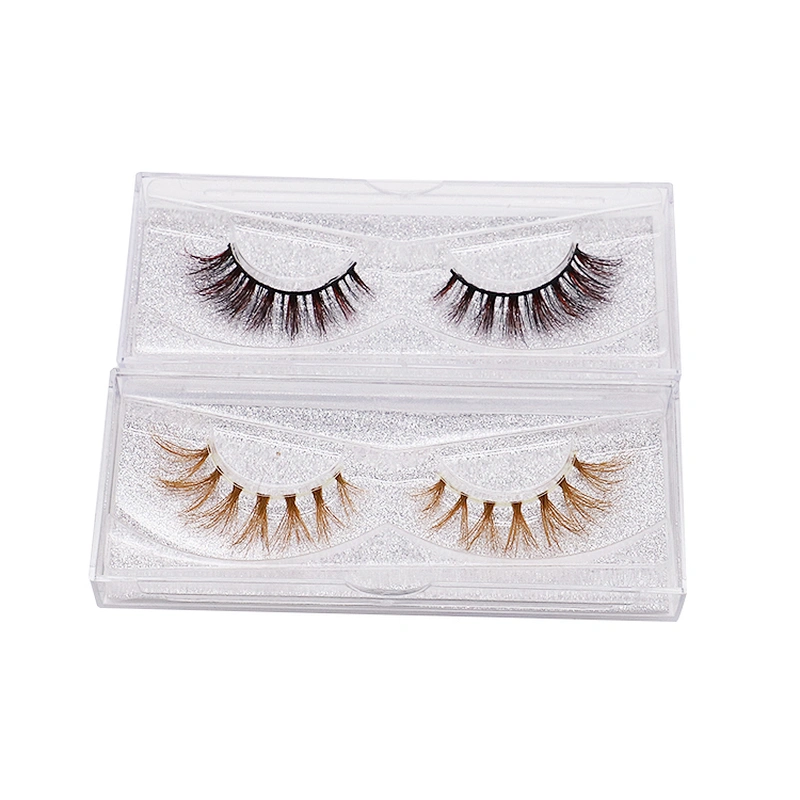 Factory price false eyelashes soft color cos eyelashes 9D dazzle colorful mink false eyelashes