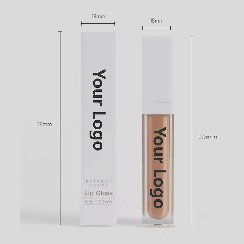 No brand cosmetic private label vegan high pigment glossy shiny customized your own label  12 colors glitter lipgloss