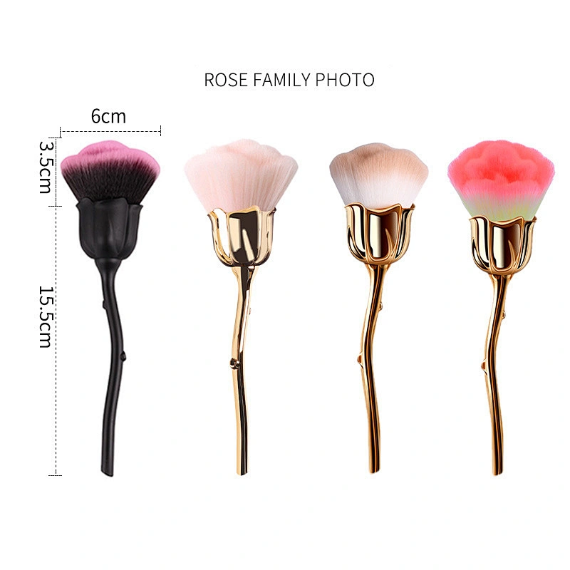 Powder blush brush rose shape single makeup brush private logo makeup brush