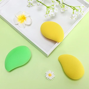 Best seller Latex Free Fruit Shape Mango Foundation Soft Beauty Blending Puff Makeup Sponge