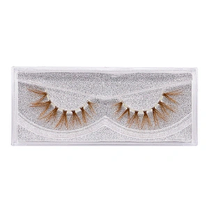 Factory price false eyelashes soft color cos eyelashes 9D dazzle colorful mink false eyelashes