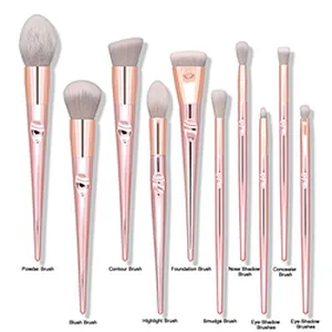 Wholesale rose gold 10pcs Private Label Vegan Makeup Brush Set Professional