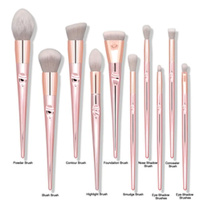 Wholesale rose gold 10pcs Private Label Vegan Makeup Brush Set Professional