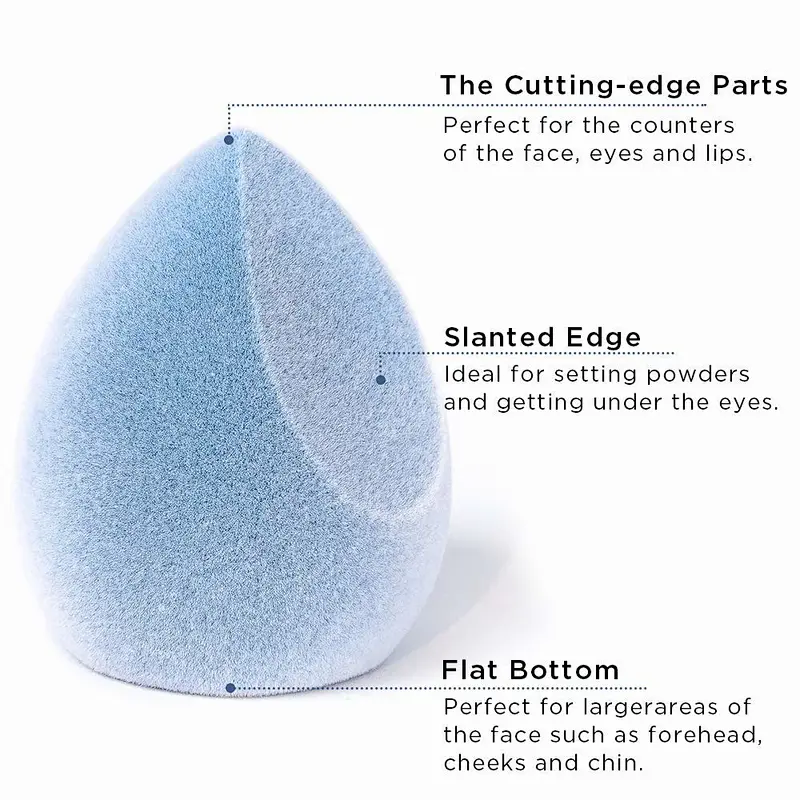 Microfiber Velvet Beauty Sponge Blender Beauty private label  Customized Logo Acceptable  Latex Free Makeup Sponge
